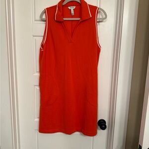 SPANX Bright Orange Pique Polo Dress